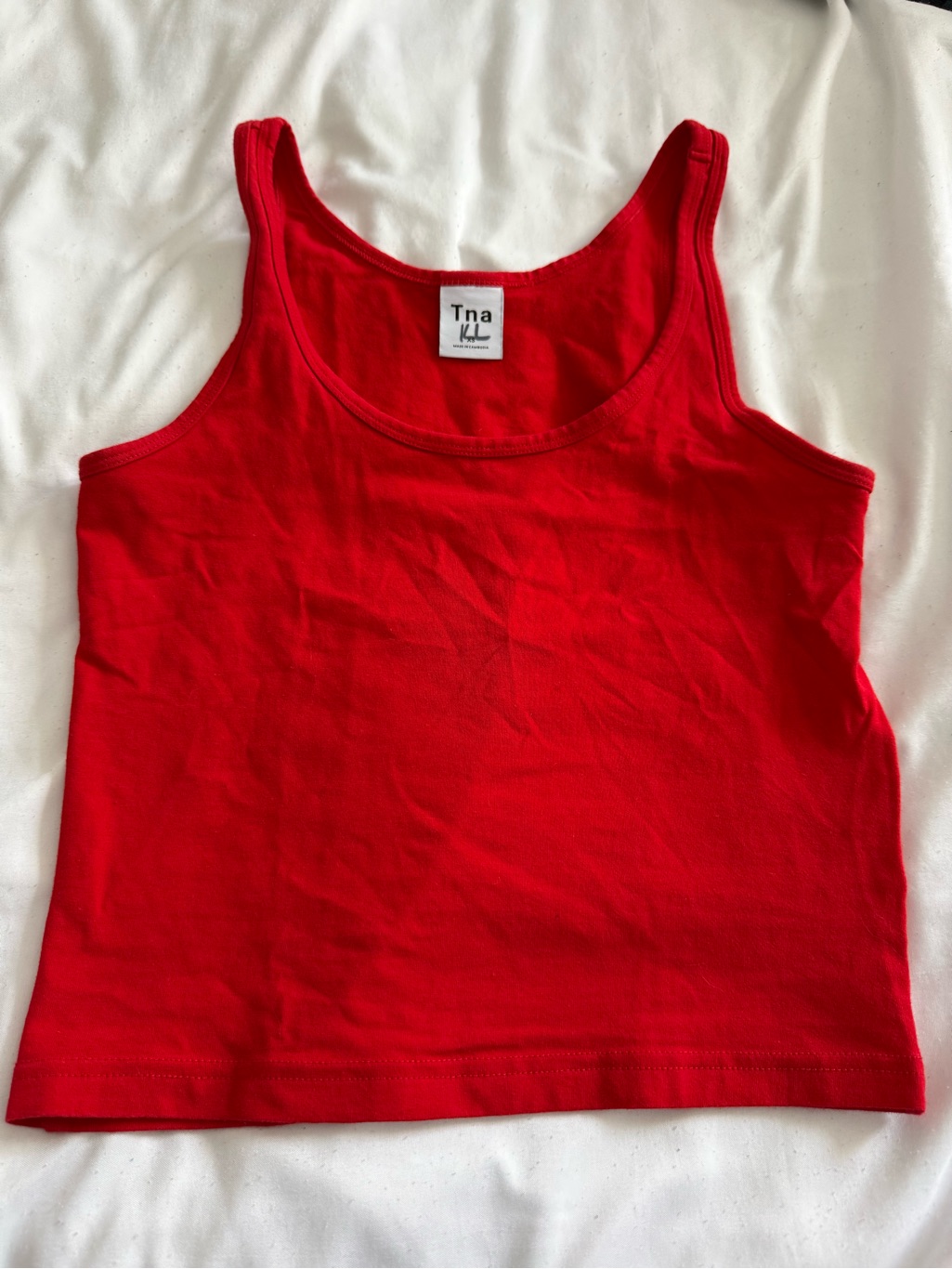 Tna Red Ribbed Scoop Tank